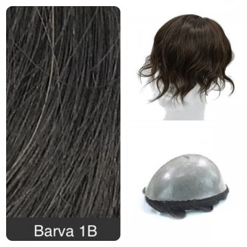 Vlasový systém Skin z pravých vlasů  - hustota 130% barva 1B